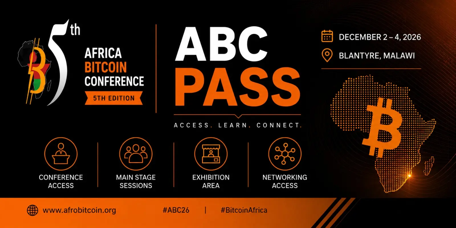 ABC Pass for the Africa Bitcoin Conference in Blantyre, Malawi, 2–4 December 2026